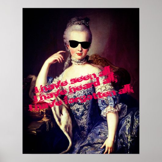 Poster Portrait de Marie Antoinette avec lunettes de sole (Devant)