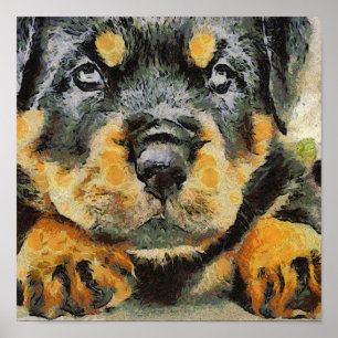 Poster Portrait de marionnettes rotative artistique