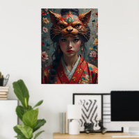 Portrait de masque Kitsune Ornat