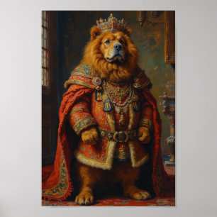 Poster Portrait de Mastiff Tibétain Royal