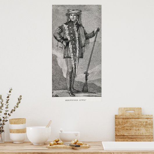 Poster Portrait de Meriwether Lewis gravé (Cuisine)