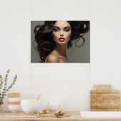 Poster Portrait de mode de l'art féminin (Cuisine)