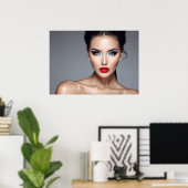 Poster Portrait de mode de l'art féminin (Bureau à domicile)