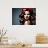 Poster Portrait de mode de l'art féminin (Cuisine)