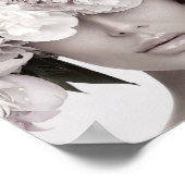 Poster Portrait de mode floral Rose poussiéreux (Coin)