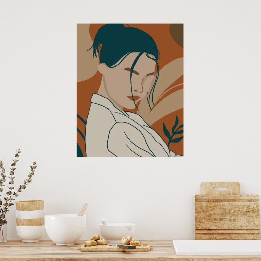 Poster portrait de mode trandy avec couleur boho (Cuisine)