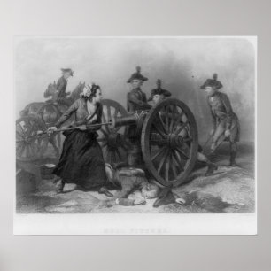 Poster Portrait de Molly Pitcher chargeant un canon