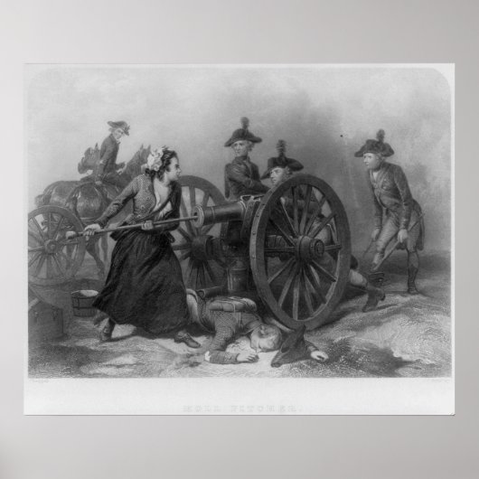 Poster Portrait de Molly Pitcher chargeant un canon (Devant)
