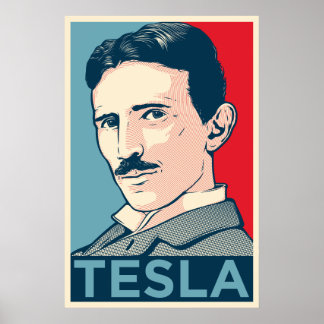 Poster Portrait de Nikola Tesla Hope