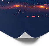 Poster Portrait de panthère avec des éléments abstraits e (Coin)