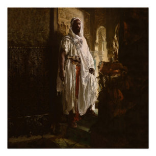 Poster Portrait de peinture d'art africain de chef maure