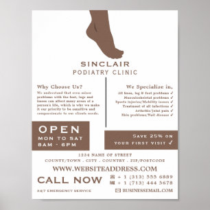 Poster Portrait de pied, Clinique de podiatrie, Podiatris