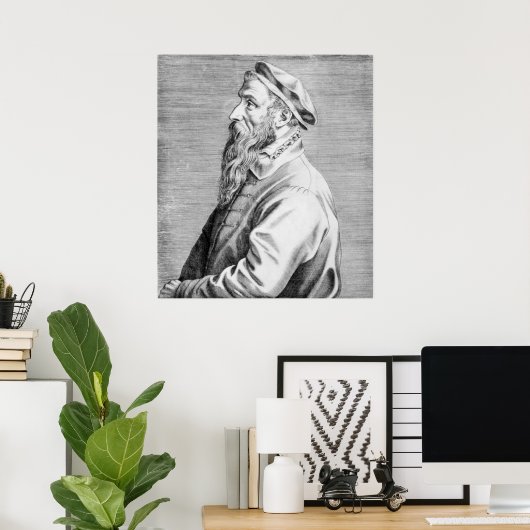 Poster Portrait de Pieter Brueghel l'Ancien (Bureau à domicile)