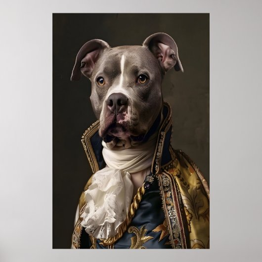 Poster Portrait de Pitbull de la Renaissance, Art de chie (Devant)