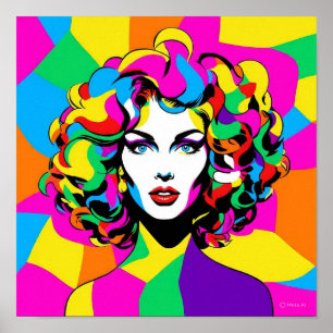 Poster Portrait de Pop Art Vibrant