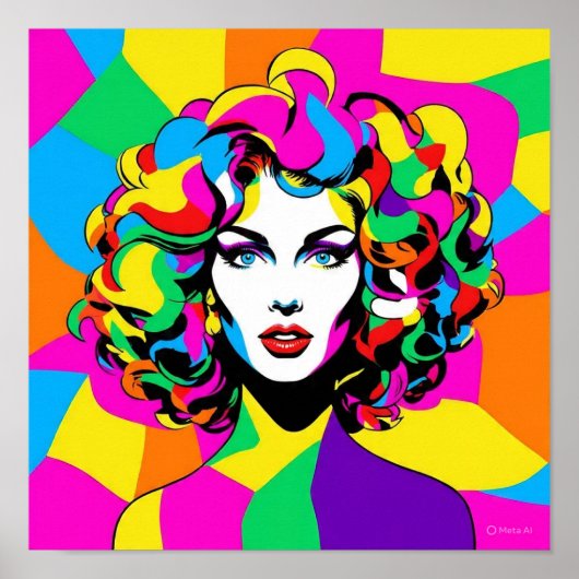 Poster Portrait de Pop Art Vibrant (Devant)
