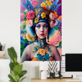 Poster Portrait de princesse florale (Bureau à domicile)