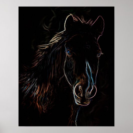 POSTER PORTRAIT DE PROFIL D'UN CHEVAL (Devant)