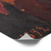Poster Portrait de profil femme en rouge (Coin)