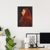 Poster Portrait de profil femme en rouge (Bureau à domicile)