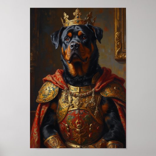 Poster Portrait de Rottweiler Royal (Devant)