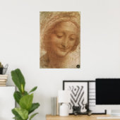 Poster Portrait de Sainte Anne par Léonard de Vinci (Bureau à domicile)