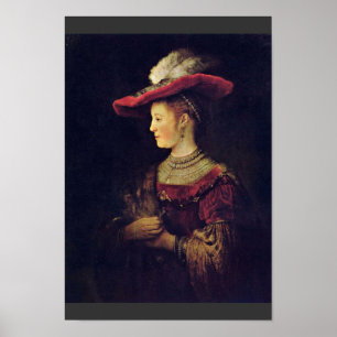 Poster Portrait De Saskia Van Uylenburch [1]. Par Rembran