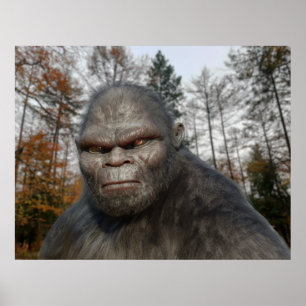 POSTER PORTRAIT DE SASQUATCH BIGFOOT