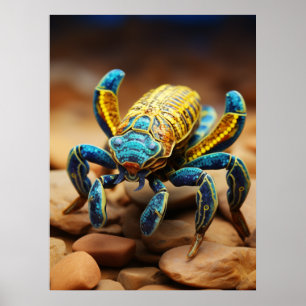 Poster Portrait de Scorpion coloré vibrant #1