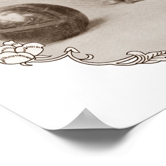 Poster Portrait de Sepia Pekingese (Coin)