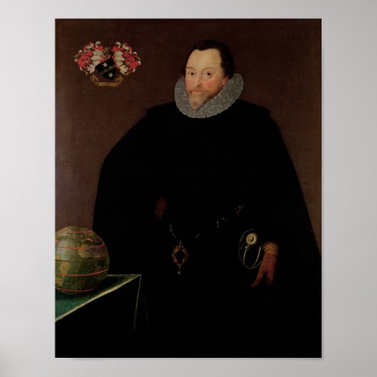 Poster Portrait de Sir Francis Drake 1591 (Devant)