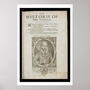 Poster Portrait de Sir Walter Raleigh (1554-1618) titre p