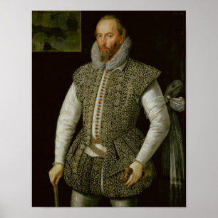 Poster Portrait de Sir Walter Raleigh, 1598