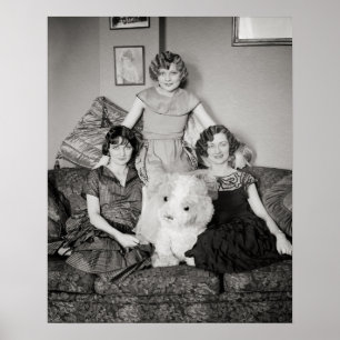 Poster Portrait de Sisters, 1924. Photo vintage