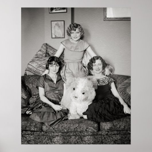 Poster Portrait de Soeurs, 1924. Photo vintage (Devant)