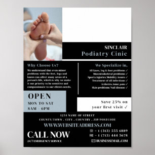 Poster Portrait de soins du pied, Clinique de podiatrie,