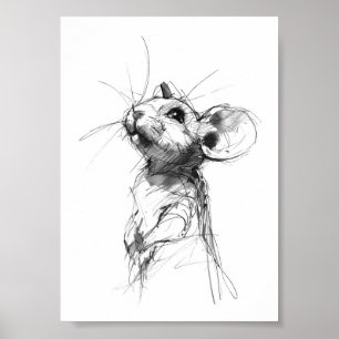 Poster Portrait de Souris Mignon