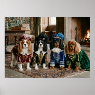 Poster Portrait de Spaniels de la Cour de la Renaissance