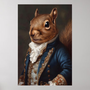 Poster Portrait de Squirrel aristocratique, Animal de la
