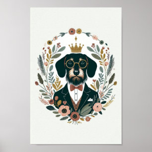 Poster “Portrait de teckel“ folk art