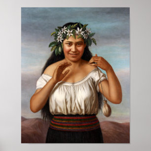 Poster "Portrait de Terewai Horomona" - G. Lindauer