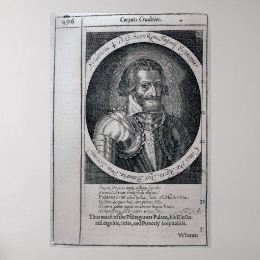 Poster Portrait de Thomas de 'Coryate's Crudities' (Devant)