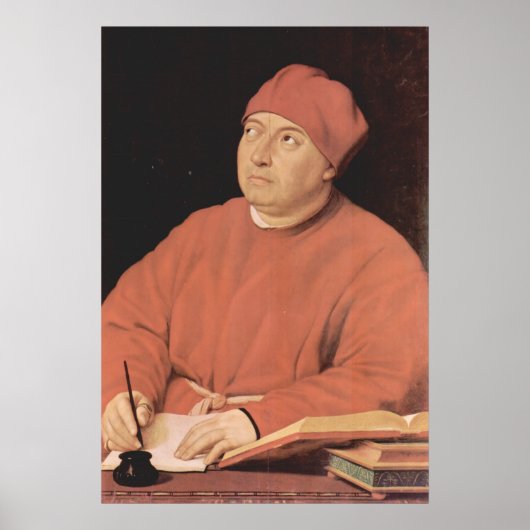 Poster Portrait de Tommaso 'Fedra' Inghirami par Raphael (Devant)