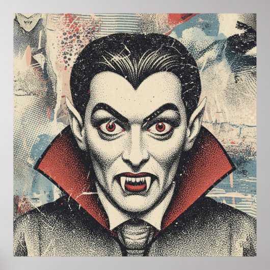Poster Portrait de Vampire Vintage (Devant)