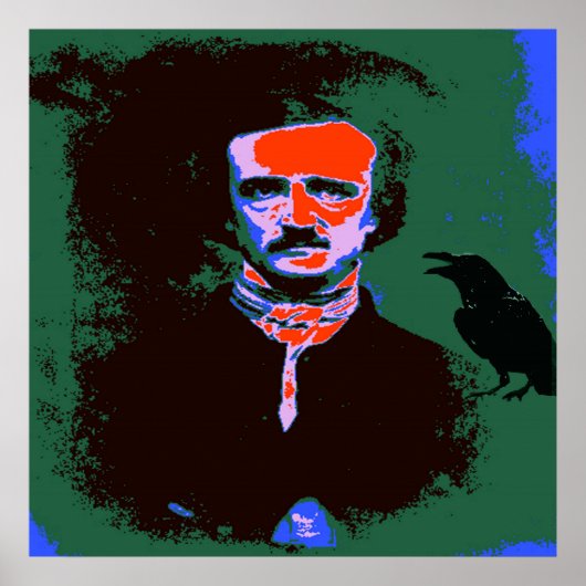 Poster Portrait d'Edgar Allan Poe Pop Art (Devant)