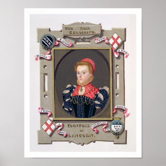 Poster Portrait d'Elizabeth Fitzgerald (c.1528-89) Count (Devant)