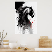 Poster Portrait d'encre Appaloosa (Cuisine)