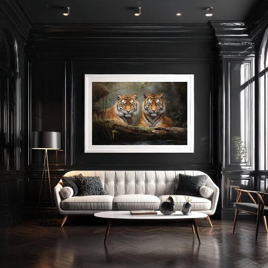 Poster Portrait des cubes de tigre