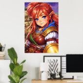 Poster Portrait des femmes hybrides elfe nain | Art AI (Bureau à domicile)