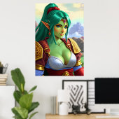 Poster Portrait des femmes ou elfe hybride | Art AI (Bureau à domicile)